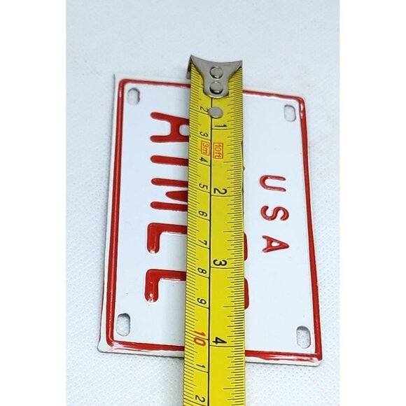 U.S.A Aimee Personalized White Red Collectible Mini License Bicycle Bike Plate - Picture 4 of 4